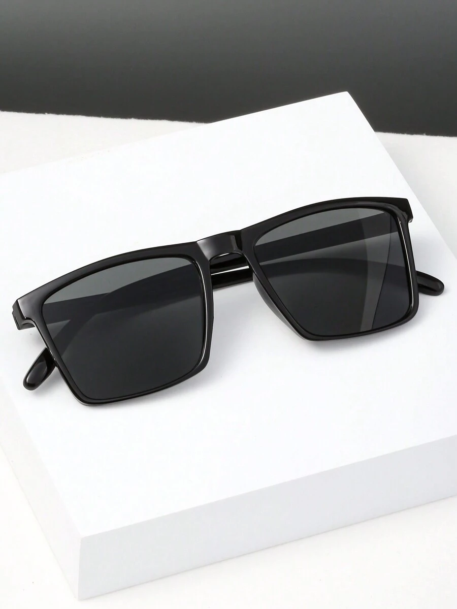 1 件女士复古几何简约方形框架太阳镜，防紫外线，适合夏季、海滩、度假休闲装 - 彩色 - 查看 1