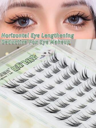 60 Bundles Of Artificial Mink Fur, 3D Natural Effect, Easy To Apply To The Eyes, Reusable, Instantly Enlarged, Segmented Design For Various DIY Options, Giving You A Personalized Pair Of Big Eyes(Fox),Individual Lash Clusters,Handmade Grafting,Natural Look, Lash Clusters,Individual False Eyelashes,Wispy,Diy,Long-Lasting,Eyelash Extensions,Suitable For Parties,Manga Lashes Lash Clusters,Eye Lash Clusters,Individual Eyelashes,Lashes,Fake Lashes