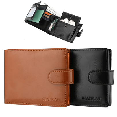 محفظة رجالية جلدية سعة عالية، فتحات متعددة لبطاقات الائتمان وبطاقة الهوية والعملات المعدنية بتصميم عتيق، محفظة صغيرة للرجال مصنوعة من الجلد