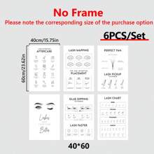 6入組成品相框，帆布海報，睫毛纖維圖表睫毛指南睫毛纖維海報，睫毛房間裝飾，適用於廚房餐廳裝飾，家庭臥室牆壁裝飾，藝術品禮品 - 彩色 - 查看 12
