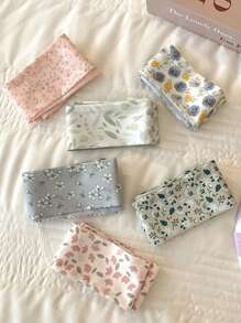6条/套女士复古法式发带，包含绿色、粉色、蓝色和白色花卉、波点和格纹图案。时尚百搭的发带，风格优雅简约，适合日常佩戴、休闲聚会、通勤、度假、发型设计、化妆和时尚配饰搭配。粉色配饰情人节头巾发带吸汗带，秋冬季发带发饰，女士优雅围巾头巾柔软头巾 - 彩色 - 查看 2