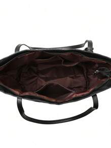 女士PU骷髏哥德風格隨機印花流蘇配件大容量時尚多功能外出肩背包