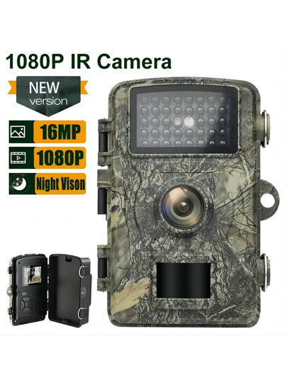 1080p High Definition Wildlife Scouting Camera,Trail Cameras Camera Outdoor,Night Vision, Motion Detection, Audio Alert, Wand Hanging, IP66 Waterproof, PIR Night 0.8s Detection Triggered, 1080P HD Resolution Camera,Ideal Outdoor Hunting Observation