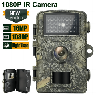 1080p High-Definition Wildlife Scouting Camera,Trail Cameras Wildlife Camera For Outdoor,Night Vision, Motion Detection, Audio Alert, Wall Hanging, IP66 Waterproof, PIR Night Vision, 0.8s Motion Detection Triggered, 1080P HD Resolution Camera,Ideal For Outdoor Hunting And Wildlife Observation
