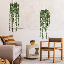 1 pieza/4 piezas Plantas suculentas artificiales colgantes, plantas verdes falsas tipo "collar de perlas" para decoración de pared, hogar, jardín y exterior (cada uno de 27 pulgadas de largo). Plantas suculentas colgantes artificiales tipo "collar de perlas" para decoración del hogar y el jardín (macetas no incluidas), regalos de cumpleaños y graduación