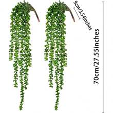 1 pieza/4 piezas Plantas suculentas artificiales colgantes, plantas verdes falsas tipo "collar de perlas" para decoración de pared, hogar, jardín y exterior (cada uno de 27 pulgadas de largo). Plantas suculentas colgantes artificiales tipo "collar de perlas" para decoración del hogar y el jardín (macetas no incluidas), regalos de cumpleaños y graduación