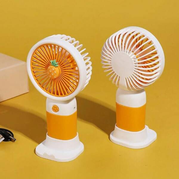 Mini Ventilador Elétrico Recarregável Portátil USB De Carregamento De design desenho de frutas