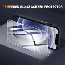 Funda compatible con Apple con protector de pantalla, funda de teléfono magnética y translúcida para mujeres y hombres [compatible con Magsafe], delgada, antihuellas, resistente a golpes y con protector de pantalla - Negro