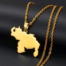 1pc Map Pendant Necklaces Stainless Steel Jewelry Jewellery