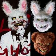 Halloween Party Horror Costume Prop Rabbit Mask, Cyperpunk Style Cool Mask - Multicolor - View 5