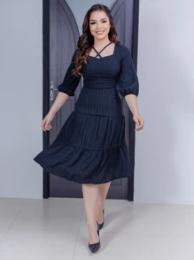 Women Midi Dresses - 黑色 - 查看 5