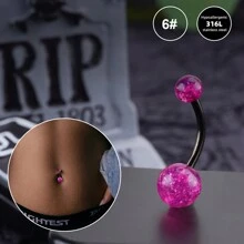 1 件装朋克哥特式蝙蝠恐龙骷髅肚脐环玫瑰肚脐环透明 CZ 14G 不锈钢蝴蝶肚脐穿孔阴阳八卦肚脐钉心形肚脐环肚脐环吊坠肚脐穿孔首饰女孩姐妹万圣节礼物最好的朋友礼物 - 彩色 - 查看 12