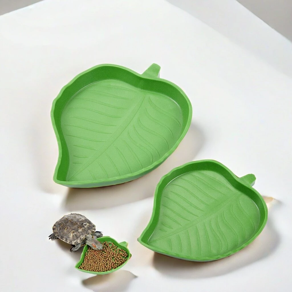 1/2PCS Leaf Reptile Food Water Bowl, Reptile Water Bowl, Baleen Dragon