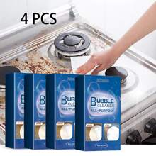 4pcs Jakehoe Multi-Purpose Household Foam Cleaner Set Kitchen Stove Tile Heavy Oil Dirt Grease Cleaning - 藍色 - 查看 1