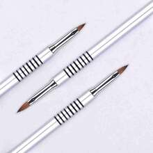 Metal Nail Art Brushes Silver 2, 4, 6 For 3D Carving Crystal Nail Design, Gel Nail Painting Tool