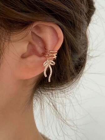 Boucles d'oreilles papillon à clip en cuivre, or rose/argent, à la mode, personnalisables et polyvalentes, pour femmes