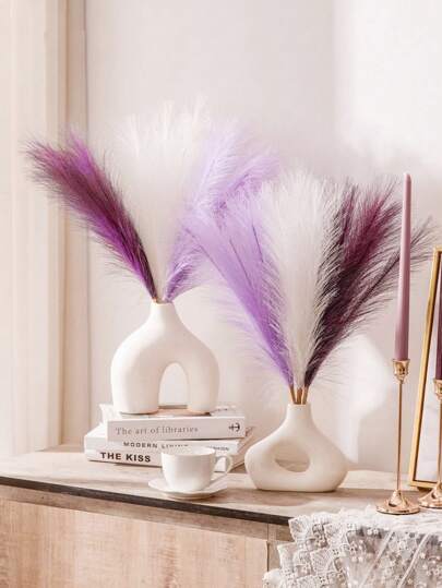 MEHELANY 33 قطعة من نبات البامباس الاصطناعي بطول 55 سم/21.65 بوصة، أزهار وردية فاتحة وبيضاء وبنفسجية اصطناعية، نبات البامباس الاصطناعي للديكور المنزلي والريفي والبوهيمي، زهور اصطناعية وديكور وملء للمزهريات وتزيين الغرف والحفلات الزفاف