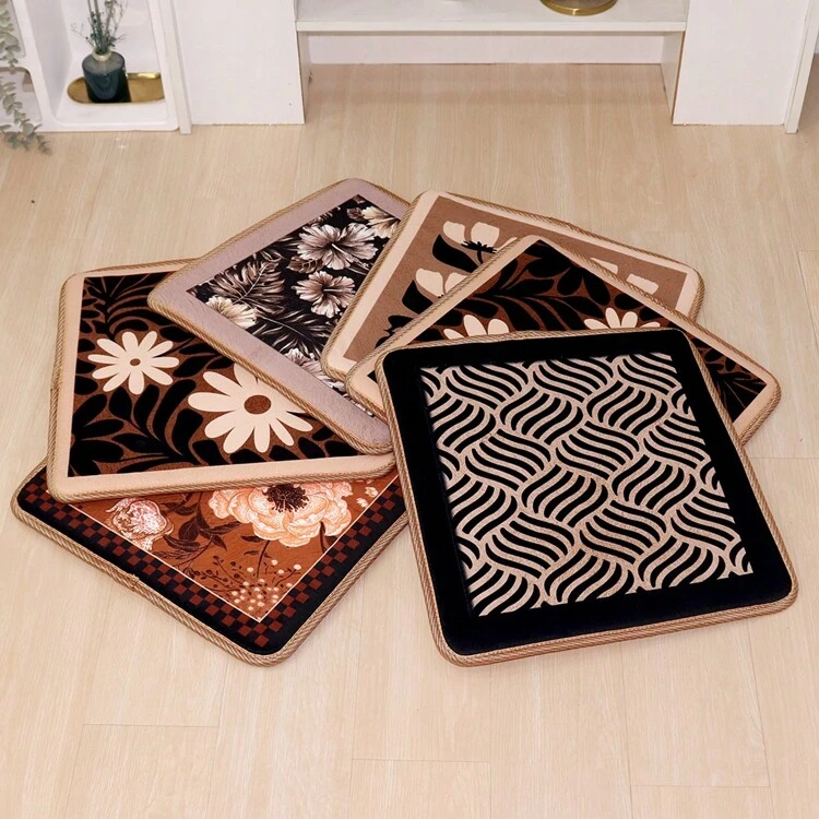 1pc Meradiso Style Seat Cushion Waterproof Digital Printed Fabric Sponge Core With Non Slip Bottom For Office Dining Party Outdoor Use Size 40x40x2cm SHEIN