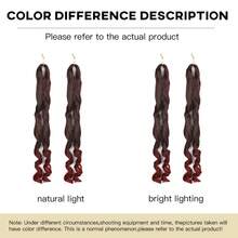 2件装 26英寸蓬松波浪形弹力钩编假发接发，预拉伸 150克/包 Yaki 卷曲编织假发，女士适用（2件/包） - 彩色 - 查看 7