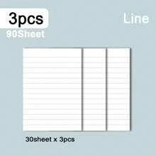 8入組/3入組，行備忘錄，自黏便條紙，大尺寸標線白色紙張，每套30張，易貼在辦公室/家庭/學校布告欄上 - 白色 - 查看 7