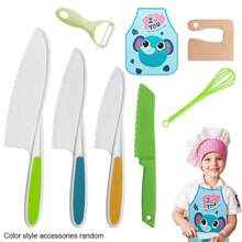 6 件蒙特梭利幼儿厨房用具套装，真实烹饪刀干草刀生日礼物（组件颜色随机）烹饪刀套装，烹饪套装玩具，幼儿刀套装，厨房玩具，儿童厨房，厨房，宝贝老板，儿童厨房套装，儿童厨房配件，宝贝老板，宝贝老板，儿童厨房，婴儿刀，幼儿刀，蒙特梭利厨房，宝贝老板，宝贝老板，厨房 - 彩色 - 查看 7