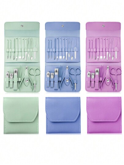 Manicure Set Professional Nail Clippers Pedicure Kit, Stainless Steel Nail Care Tools Grooming Kit With Luxurious Travel Leather Case For Thick Nails Men Women Gift