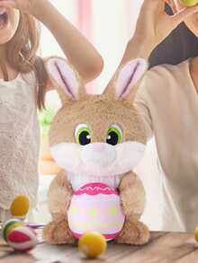 Plush Stuffed Doll Of Little Rabbit Holding Dinosaur Egg - Khaki - View 8