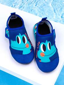 Kinder Outdoor Strandschuhe, blauer Cartoon Großaugen Drache, Jungen Sommer Outdoor Wasserspiel, Schwimmen, Strand, Waten Elastische Socken Schuhe - Königsblau - Übersicht 6