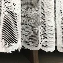 1入白色蕾絲薄紗短窗簾，用於廚房門簾，衣櫥隔板薄紗簾 - 白色 - 查看 10