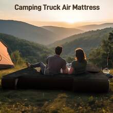 Inflatable Truck Bed Air Mattress For 6'-6.5' Full Size Mid-Size Short Truck Bed Pickup Camping Air Mattress Blow Up Pick Up Truck Tent Air Bed For Outdoor Travel Camping With Pump And Carry Bag - 黑色 - 查看 7
