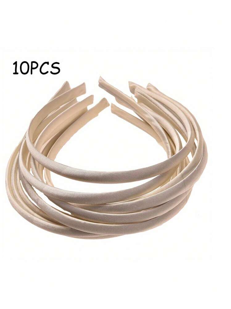 DIY缎面时尚发带套装，0.4英寸/1厘米，女士发带，青少年彩色丝带发箍，手工发带套装，防滑，可用于制作头巾、DIY发饰（多种颜色可选），发箍，发圈，发饰，头饰 - 彩色 - 查看 7