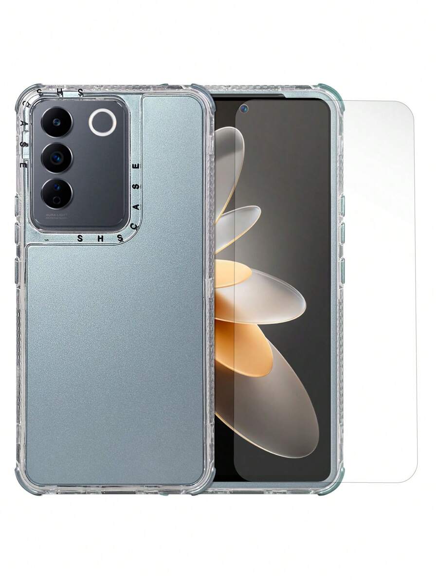 Funda 360 3 En 1 Uso Rudo Metal Para Vivo V25e Rainbow + Mica Hidrogel - Celeste - Ver 1