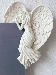 1入組門框天使裝飾雕像飾品，古怪的天使雕塑左/右門角天使裝飾，樹脂壁雕工藝，復古天使雕塑裝飾用於門飾 - 彩色 - 查看 10