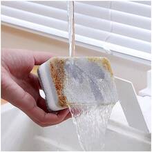 5pcs/Set High-Density Double-Sided Cleaning Sponges - White & Gray, Multi-Purpose For Kitchen And Bathroom - Grey - View 7