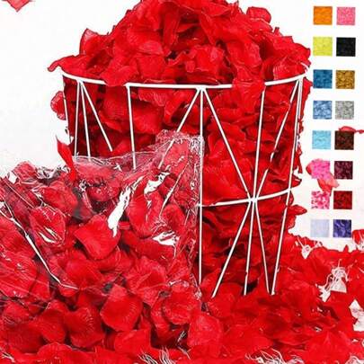 500 PCS Silk Rose Petals For Valentine's Day,Romantic Night,Wedding,Proposal Anniversary Flower Decorations,Fake Non-Woven Fabrics Flower Petals For Romantic Night,