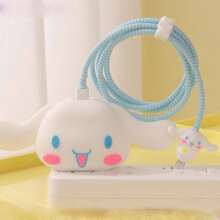 Sanrio Sanrio Cute Cartoon Series Fast Charger Protector Compatible With Iphone 18W 20W IPhone 14 13 12 11 Pro Max Fast Charging Cable Charger Head Cover Cable Accessory Data Cable Protective Sleeve (4in1) Cable Protector