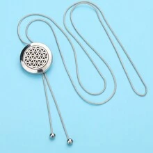 Aromatherapy Pendant Necklace Long Tassel Necklace Aromatherapy Essential Oil Diffuser Necklace DIY Tree Cat Flower Perfume Box Sweater Chain Open Locket Perfume Necklaces Aroma Jewelry