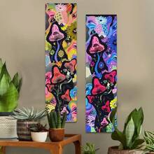 1 pieza Tapiz psicodélico con diseño de seta y ojo hippie, tapiz con colores variados para decoración de arte de pared en habitación