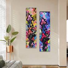 1 pieza Tapiz psicodélico con diseño de seta y ojo hippie, tapiz con colores variados para decoración de arte de pared en habitación