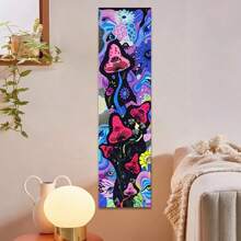 1 pieza Tapiz psicodélico con diseño de seta y ojo hippie, tapiz con colores variados para decoración de arte de pared en habitación