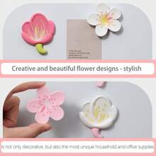 20 chinchetas de tulipanes - chinchetas lindas - chinchetas prácticas para tablero de corcho - chinchetas versátiles - chinchetas lindas - chinchetas - diseños de flor de plástico delicados, creativos y hermosos - útiles escolares de regreso a clases, regreso a clases, útiles escolares
