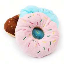 Donuts Teether Toy For Dogs Pet Plush Whistle - 彩色 - 查看 3