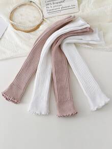 3 pares de calentadores de piernas de moda para niñas bebés y niños, adecuados para uniforme escolar y uso diario - Multicolor - Ver 4