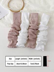 3 pares de calentadores de piernas de moda para niñas bebés y niños, adecuados para uniforme escolar y uso diario - Multicolor - Ver 3