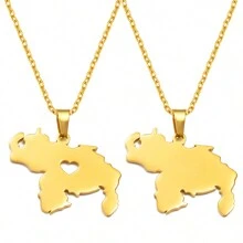 1pc Map Pendant Necklaces Stainless Steel Jewelry Jewellery