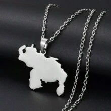 1pc Map Pendant Necklaces Stainless Steel Jewelry Jewellery