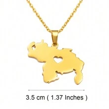 1pc Map Pendant Necklaces Stainless Steel Jewelry Jewellery