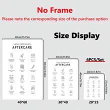 6入組成品相框，帆布海報，睫毛纖維圖表睫毛指南睫毛纖維海報，睫毛房間裝飾，適用於廚房餐廳裝飾，家庭臥室牆壁裝飾，藝術品禮品 - 彩色 - 查看 3