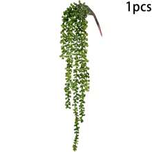 1 pieza/4 piezas Plantas suculentas artificiales colgantes, plantas verdes falsas tipo "collar de perlas" para decoración de pared, hogar, jardín y exterior (cada uno de 27 pulgadas de largo). Plantas suculentas colgantes artificiales tipo "collar de perlas" para decoración del hogar y el jardín (macetas no incluidas), regalos de cumpleaños y graduación