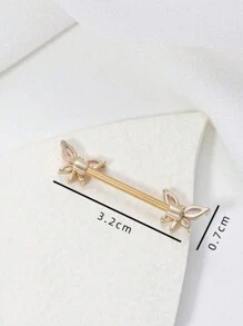1 pièce Broche de mamelon en acier inoxydable avec zircone rose et libellule, bijoux corporels sexy pour femmes en été